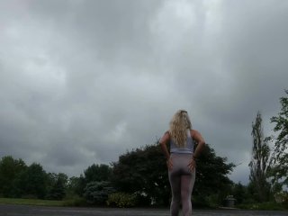 Leggings public piss and walk