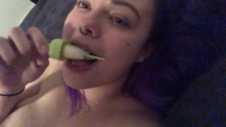 BDSM Kinky A Young Slut Consumes Daddy's Cum Popsicle