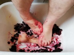 fun with frozen blackberries and dildo
