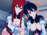 HIGH SCHOOL DXD 3WAY WITH RIAS AND AKENO HENTAI