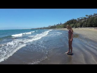 TRAVEL SHOW with Sasha Bikeyeva in aMicro Bikini. Canarias Beaches_Part 2