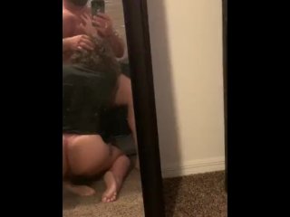 big ass, brunette, mirror, tattooed women