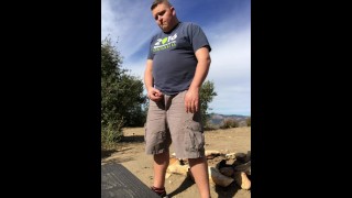 Pissing & Stroking a Bit at my Campsite