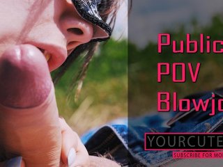 verified couples, pov blowjob, point of view, outdoor creampie