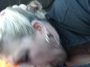 Preview 5 of Car Blowjob leads to Oral Creampie. Deeptheoat Queen