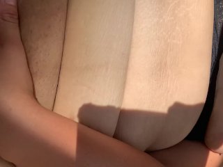 BBW w/ tattoos & piercings fingering pussy cumsoutdoor big tits fat_ass