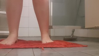 Homemade shower and shaving cute legs