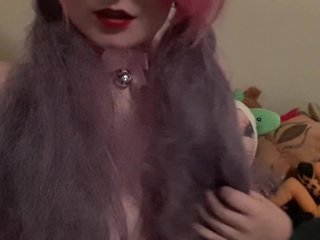 colorful hair, female orgasm, pussy, pigtails