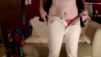 FtM Красная Кружевная Стрип Стрип и Большая Дразнит