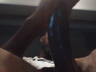 exclusive, masturbation, ebony, big cock