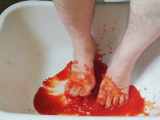 exclusive, hairy feet, milf, tomato