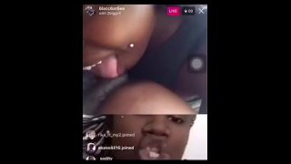 Ebony Lesbians eat pussy on IG