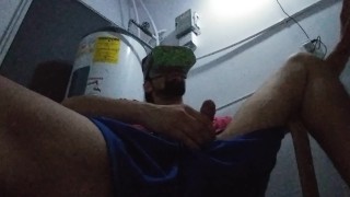 Jerking off solo while wearing vr headset watching gay porn.