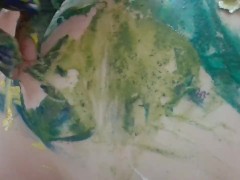 "Coconut" I peel glue and paint off of my nipples with teasing and massage