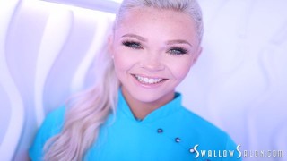 AT SWALLOW SALON SEXY KAY CARTER SHOWCASES HER ORAL SKILLS