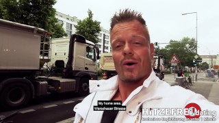 HITZEFREI.dating STREET-FUCK with GERMAN Brunette LULLU GUN