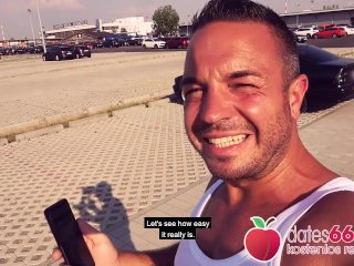dates66.com BIG NATURAL TITS Candy Alexa fucked at BERLIN AIRPORT (PUBLIC) screenshot number 0