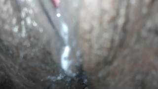 Squirting Action On Bathroom Floor