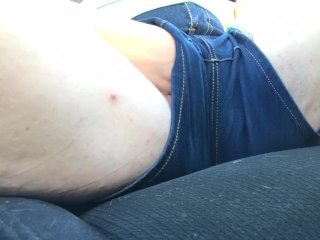 Pussy play in the car