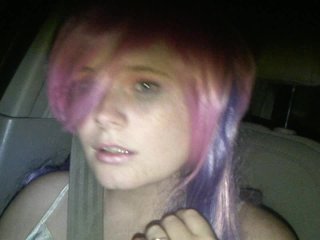 solo female, pink hair, purple hair, fetish