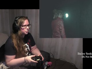 BBW Gamer Girl Drinks and Eats While Playing Resident Evil 2 Part 4