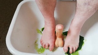 Fun with cucumber and dildo