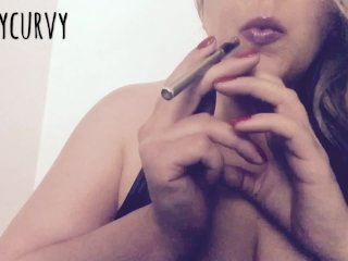 smoking, pussy play, blonde big boobs, big tits