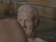 Preview 3 of Hot Grandpa Hooks Up With Porn Stars - Calvin Banks, Alex Mecum, Max Adonis