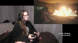 BBW Gamer Girl Drinks and Eats While Playing Resident Evil 2 Part 7