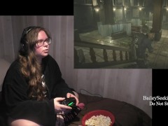 BBW Gamer Girl Drinks and Eats While Playing Resident Evil 2 Part 10
