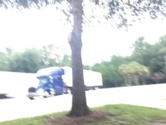 #100 TOTALLY exposed at the rest stop