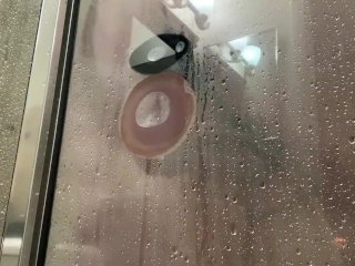 dildo, solo female, masturbation, shower
