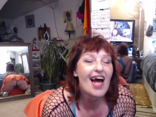 V 300 Orange skirt and stockings on_my HUGE ass.. delish