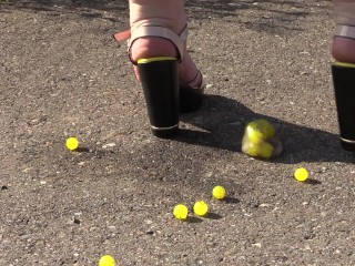 Feet_trampled the ball as if it were your balls! Crush_fetish.