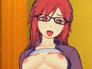 karin, redhead, 3d, ahegao