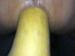 fast fucking my ass with butternut squash - huge vegetable insertion