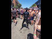 Preview 4 of Hear me cum in public in latex at Dore Alley Fair 2019 (Folsom)