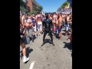 Preview 6 of Hear me cum in public in latex at Dore Alley Fair 2019 (Folsom)
