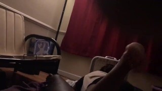 Footjob from fat ass step sister almost caught