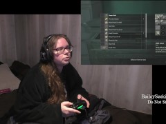 BBW Gamer Girl Drinks and Eats While Playing Resident Evil 2 Part 12