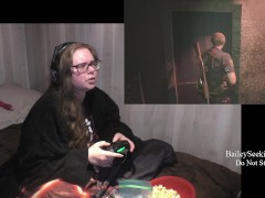 BBW Gamer Girl Drinks and Eats While Playing Resident Evil 2 Part 14