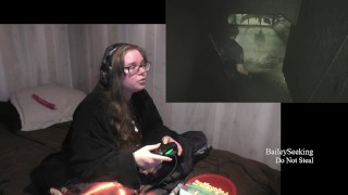 BBW Gamer Girl Drinks and Eats While Playing Resident Evil 2 Part 14