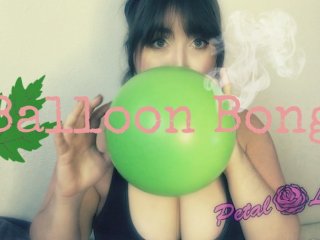 smoking girl, sfw fetish, balloon, smoking fetish