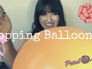 big boobs, balloon fetish, popping balloons, fetish