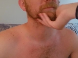 Teen Rubs Daddy's Beard after Shower