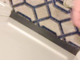 Shooting Cum in hotel hallway listening to couple fuck