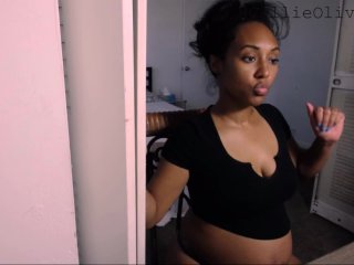 preggo belly, ebony, solo female, mom