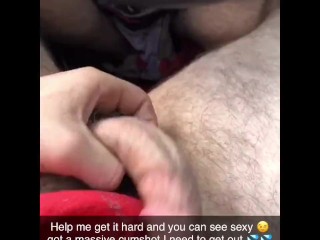 Big White Cock Masturbating in Public on Snapchat