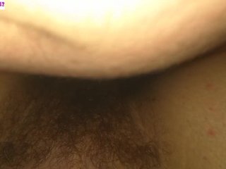 wife creampie, hairy pussy, big tits, hairy