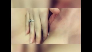 Pulling anal beads from my creamy pussy